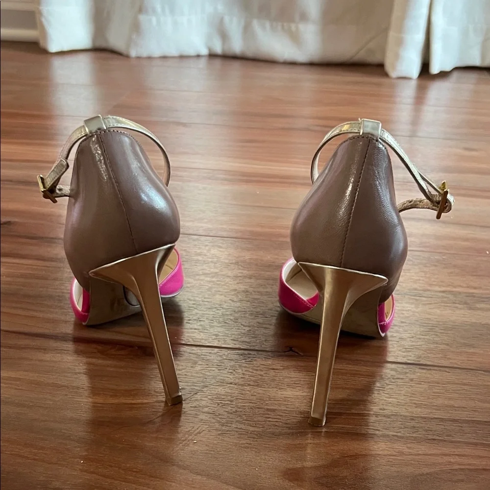 Nine West Women’s Pink Pointed-Toe Ankle-Strap Heels - Picture 7 of 8